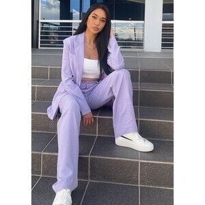 NEW Revolve Lita by Ciara Dress Pants Trousers Wide Leg High Waist Lilac Size 10